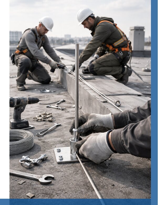 Монтаж молниезащиты на кровле в Озёрске цена от 25355 р. | ВЫСОТНИК-Озр