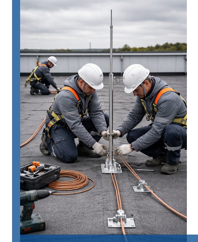 Монтаж молниезащиты на кровле в Озёрске под ключ с гарантией