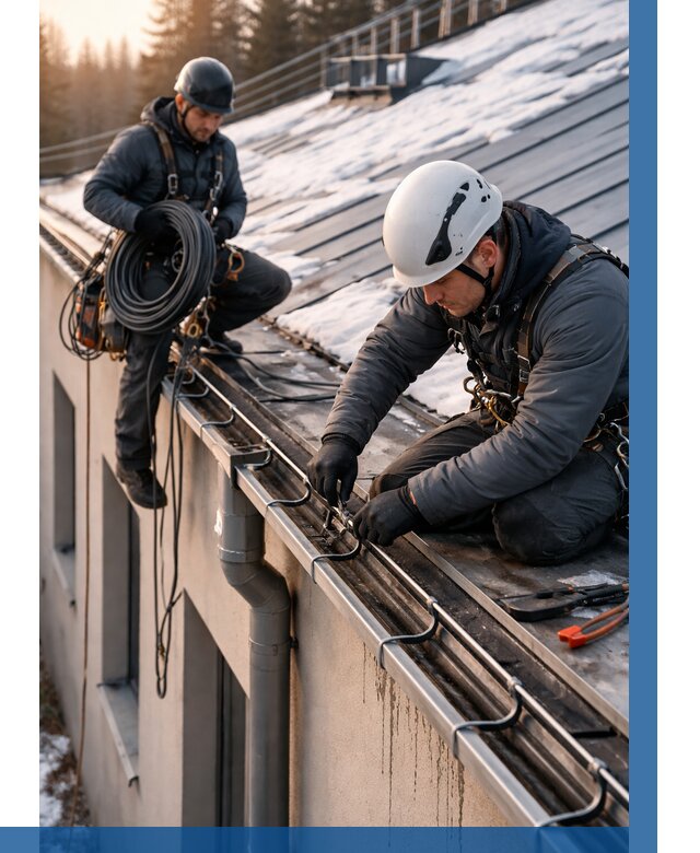 Монтаж греющего кабеля на кровле в Озёрске от 456 р. | ВЫСОТНИК-Озр