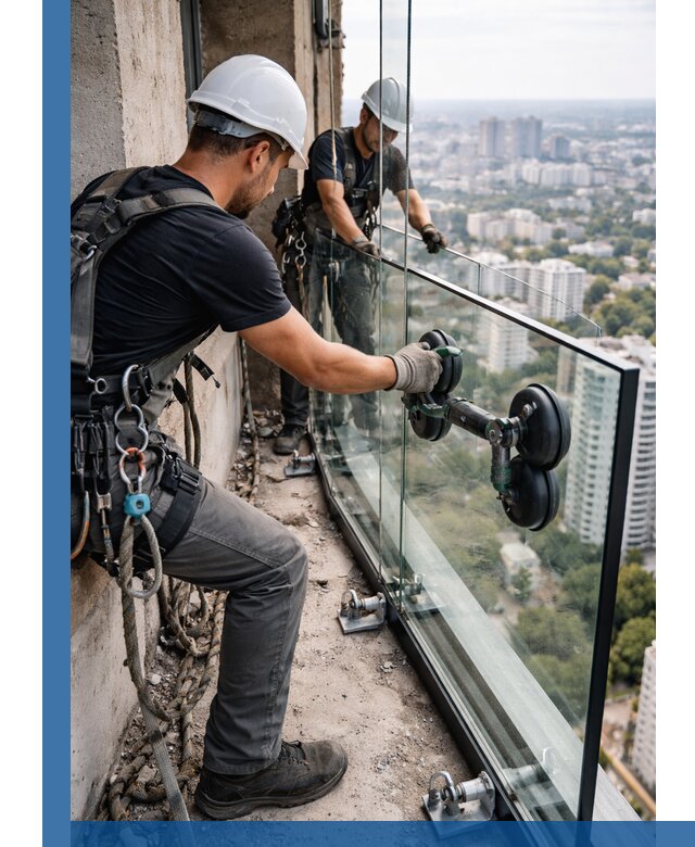 Монтаж стеклянных ограждений под ключ с гарантией в Озёрске