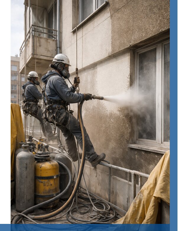 Пескоструйная очистка фасада в Озёрске от 659 р. | ВЫСОТНИК-Озр