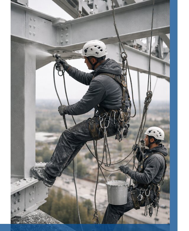 Покраска металлоконструкций на высоте в Озёрске 355 р |ВЫСОТНИК-Озр