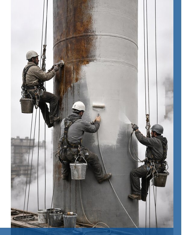 Покраска дымовых труб в Озёрске от 8621 р. | ВЫСОТНИК-Озр