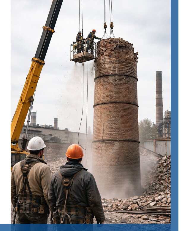 Демонтаж дымовой трубы в Озёрске от 91278 р. | ВЫСОТНИК-Озр, смета