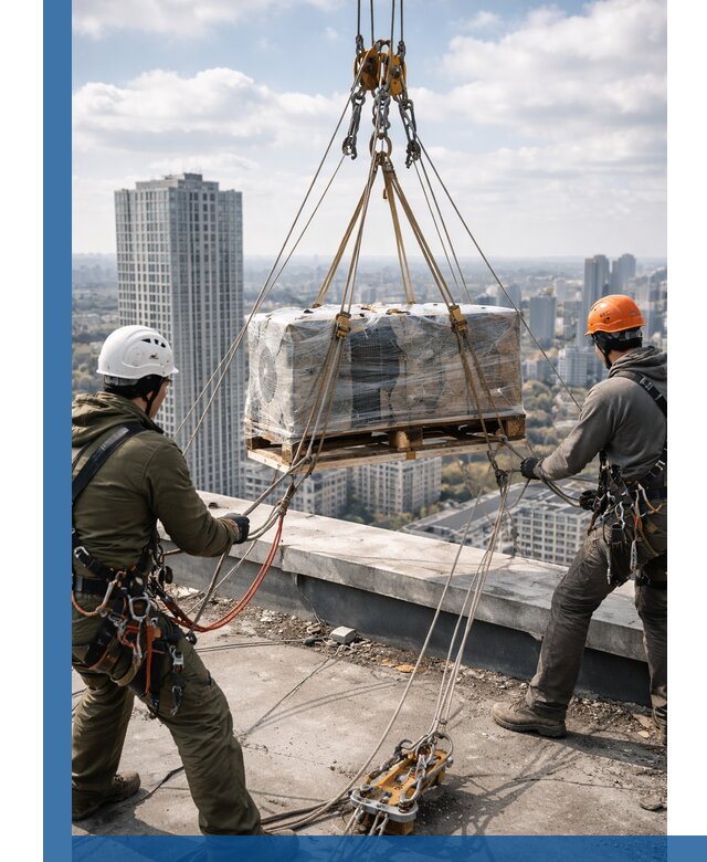 Подъем и монтаж крупногабаритных грузов на крышу в Озёрске