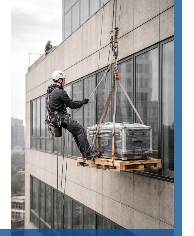 Спуск груза по фасаду в Озёрске от 3550 р. | ВЫСОТНИК-Озр