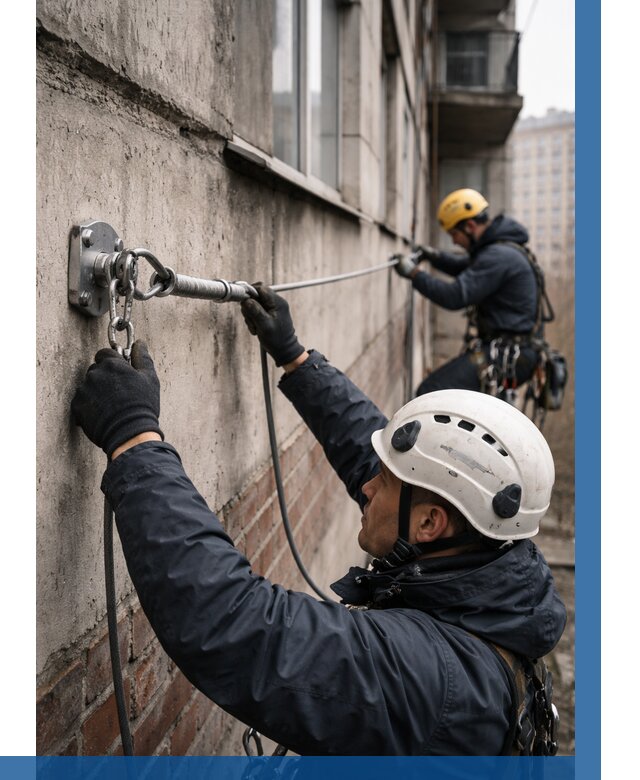 Монтаж анкерных линий в Озёрске от 3043 р. | ВЫСОТНИК-Озр